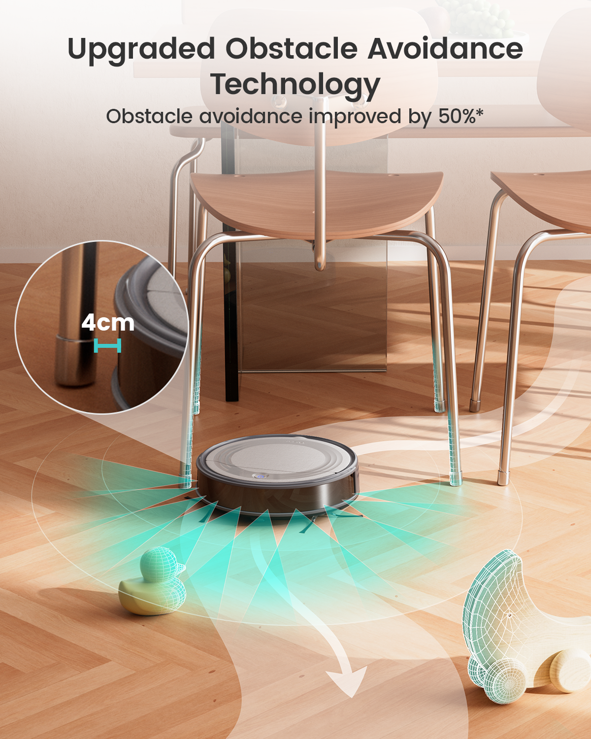 Lefant M310 Robot Vacuum Cleaner, 4500Pa Strong Suction, 7.9cm Thin 28cm DIA, Automatic Self-Charging Small Robotic Vacuum, Wi-Fi/App/Alexa Control, Ideal for Pet Hair Hard Floor