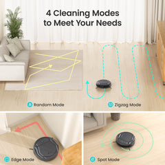 Lefant M210P Grey Robot Vacuum Cleaner, Small Robot Robotic Vacuum 7.8cm Thin 28cm DIA, 2200 Pa Suction, Alexa Voice Control Self-Charging Robotic Vacuum Ideal for Pet Hair Hard Floor and Carpet