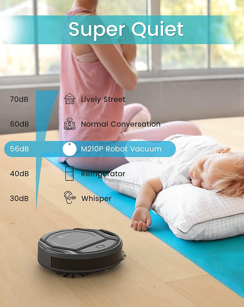Lefant M210 Robotic Vacuum Cleaner with Mop, Ultra Slim, Voice  Control, Pet Friendly & Never Tangle Hair, Silver 